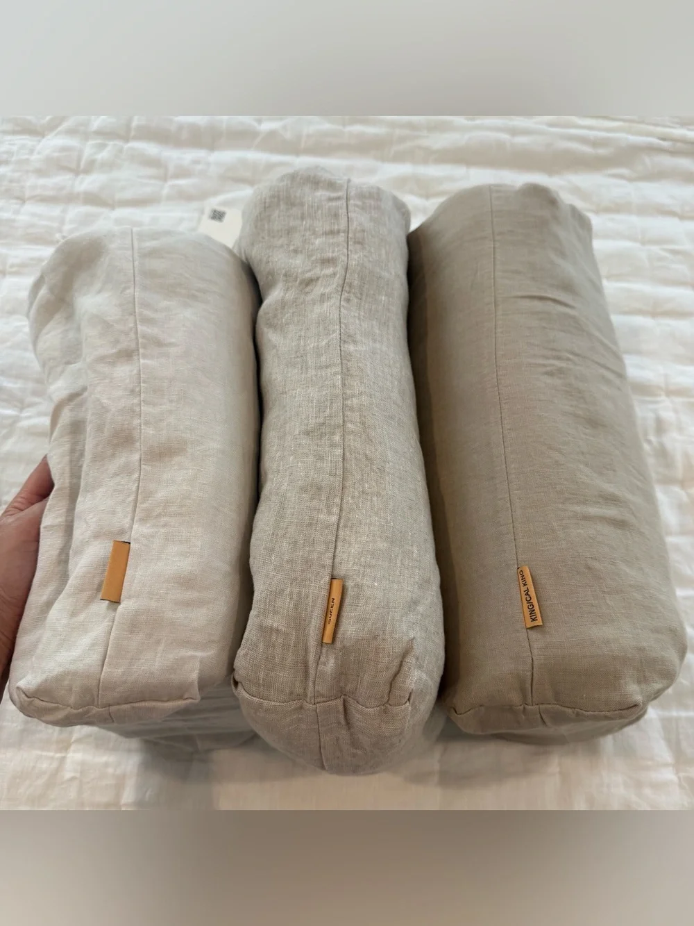 New Quince European Linen Duvet Cover Set King/CalKing MSRP 214 Toffee